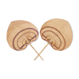 Pair of braided wicker fins, circa 1960