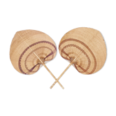 Pair of braided wicker fins, circa 1960