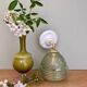Vintage art deco tulip wall lamp in green and gold glass