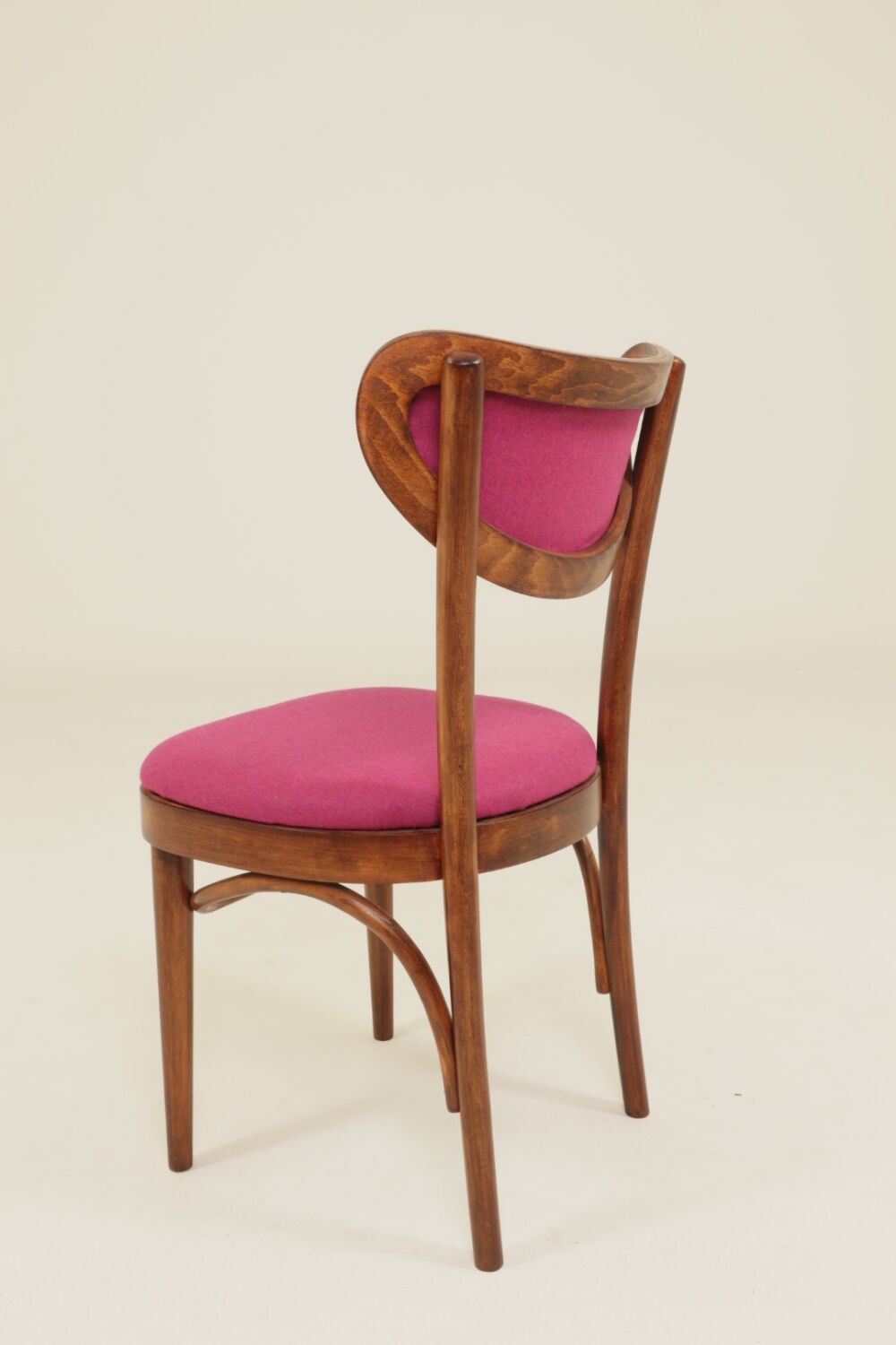 Vintage chair natural raspberry wool bentwood 1960