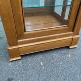 Louis Philippe illuminated display cabinet in solid oak from the 20th century