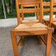 6 chaises brutalistes Maison Regain orme massif paillées années 80