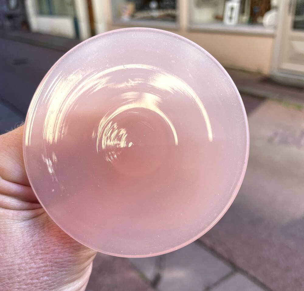 Pale pink opaline goblet glass