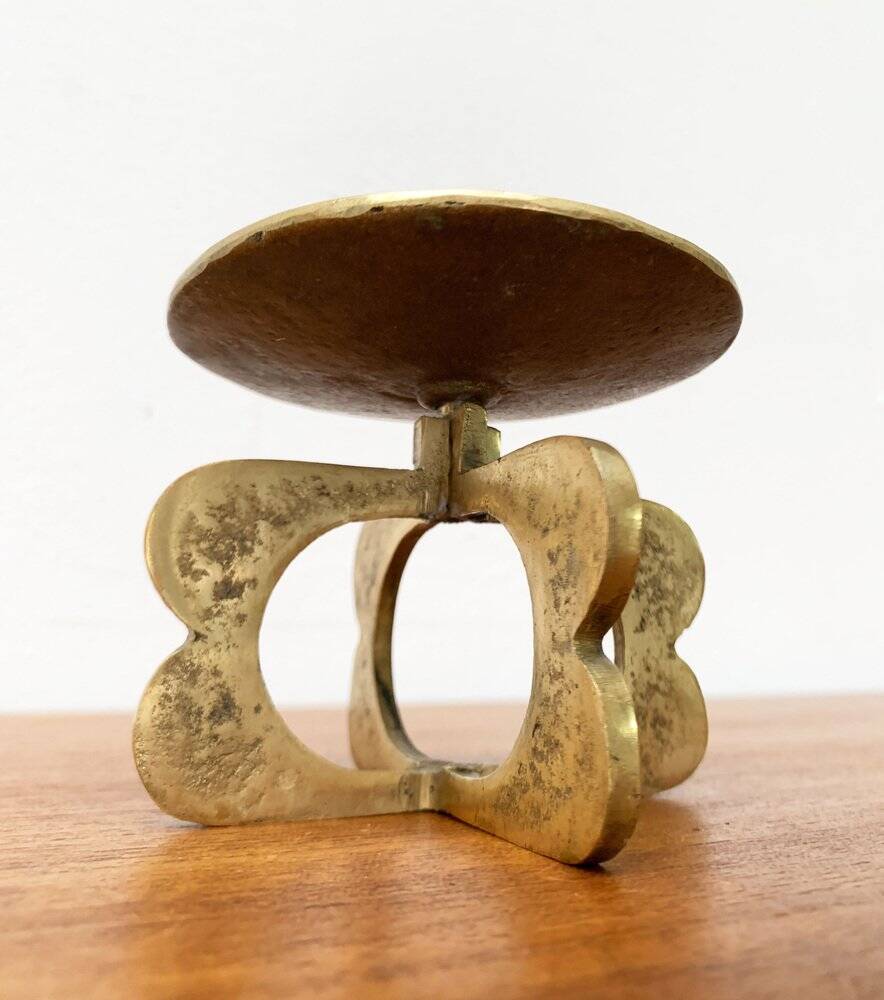 Mid-century brutalist metal candlestick, 1960s