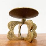 Mid-century brutalist metal candlestick, 1960s