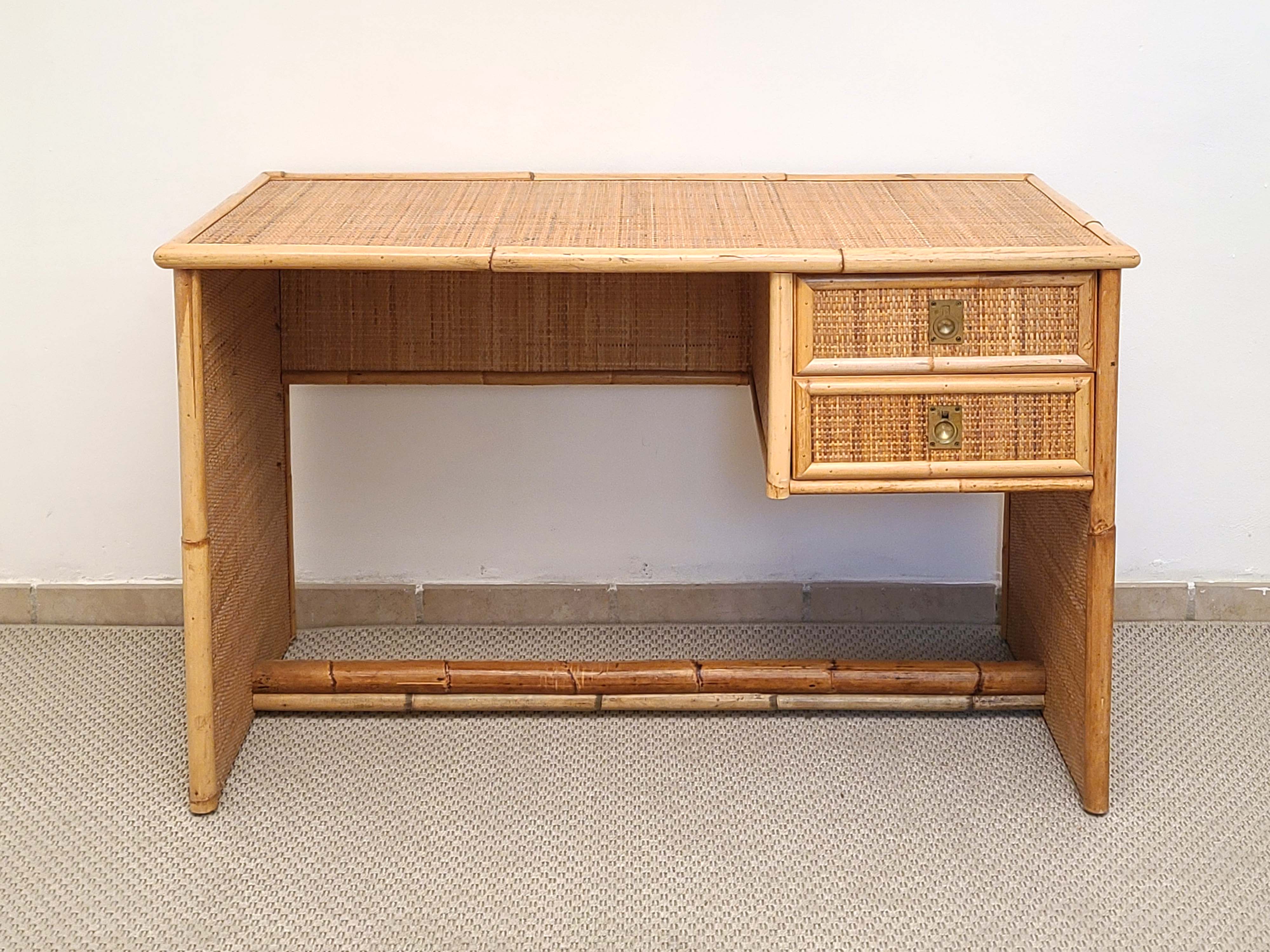 Bamboo and Rattan Desk by Dal Vera