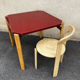 Table Bruno Rey en formica rouge pour Dietiker, 1970s