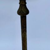 Oriental brass lamppost severe late 19th beautiful patina