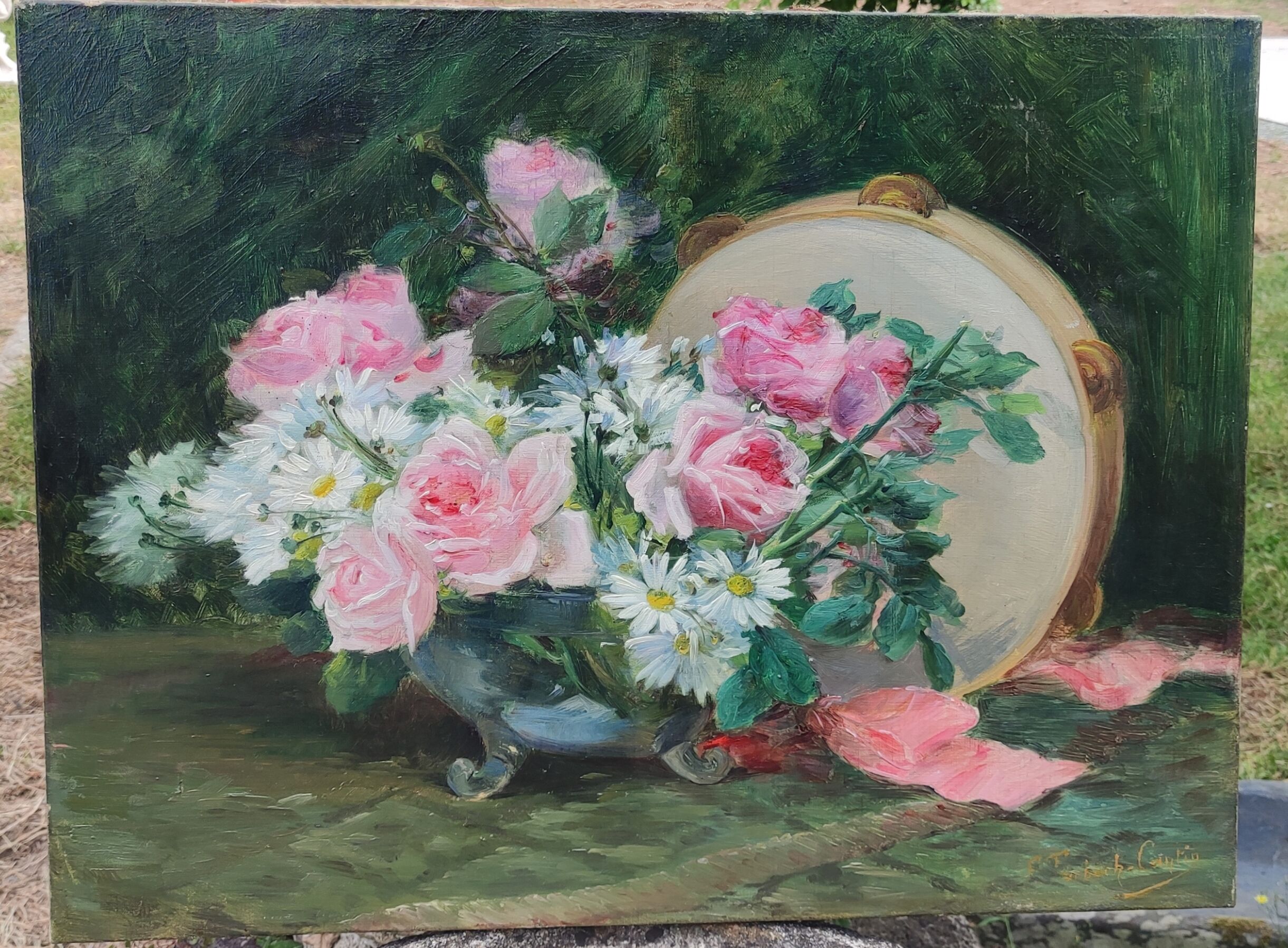 Old oil painting still life F.Trarbach Cantin
