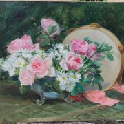 Old oil painting still life F.Trarbach Cantin