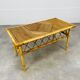 Table basse rotin années 60 et porte revue bambou