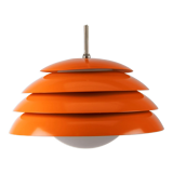 Orange 70s Layered Pendant Lamp with Glass Body