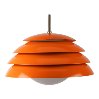 Orange 70s Layered Pendant Lamp with Glass Body