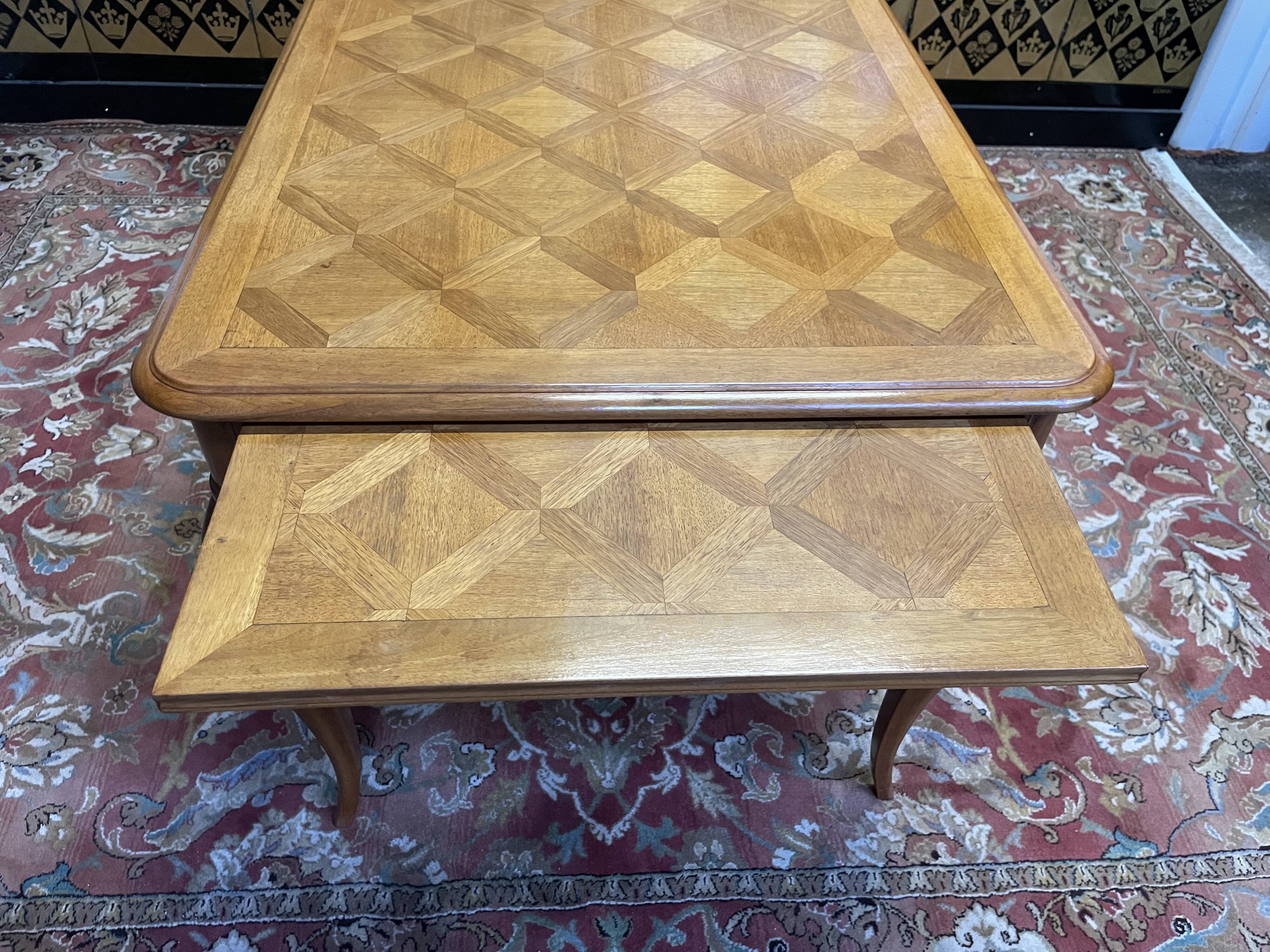 Louis XV style flat desk in blond mahogany