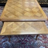 Louis XV style flat desk in blond mahogany