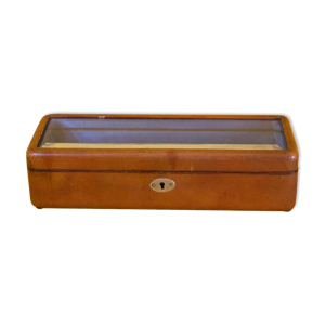 Boîte, bois soie et verre, XIXème