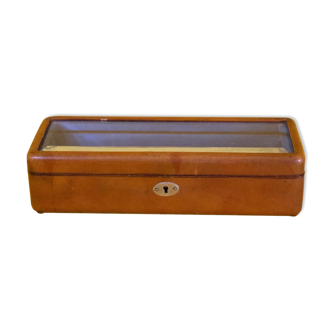 Box, wood silk and glass, nineteenth century