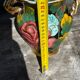 Vintage vase with floral decoration, Vallauris ceramic, 21 cm high