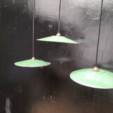 Enameled sheet metal pendant lights