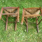 2 old Provençal-style straw chairs