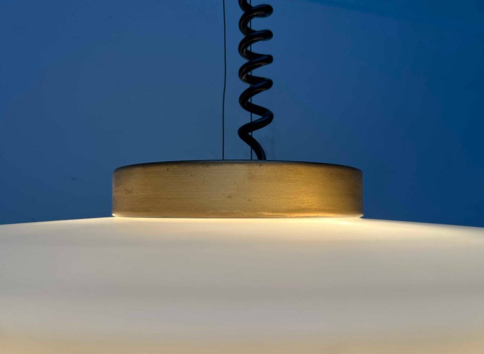 Orion counterweight pendant lamp in mid-century modern German space style, made of Staff Leuchten glass, 1960s.