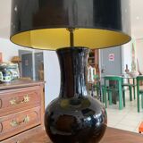 Pair of Vintage Black Ceramic Lamps from the 70s
