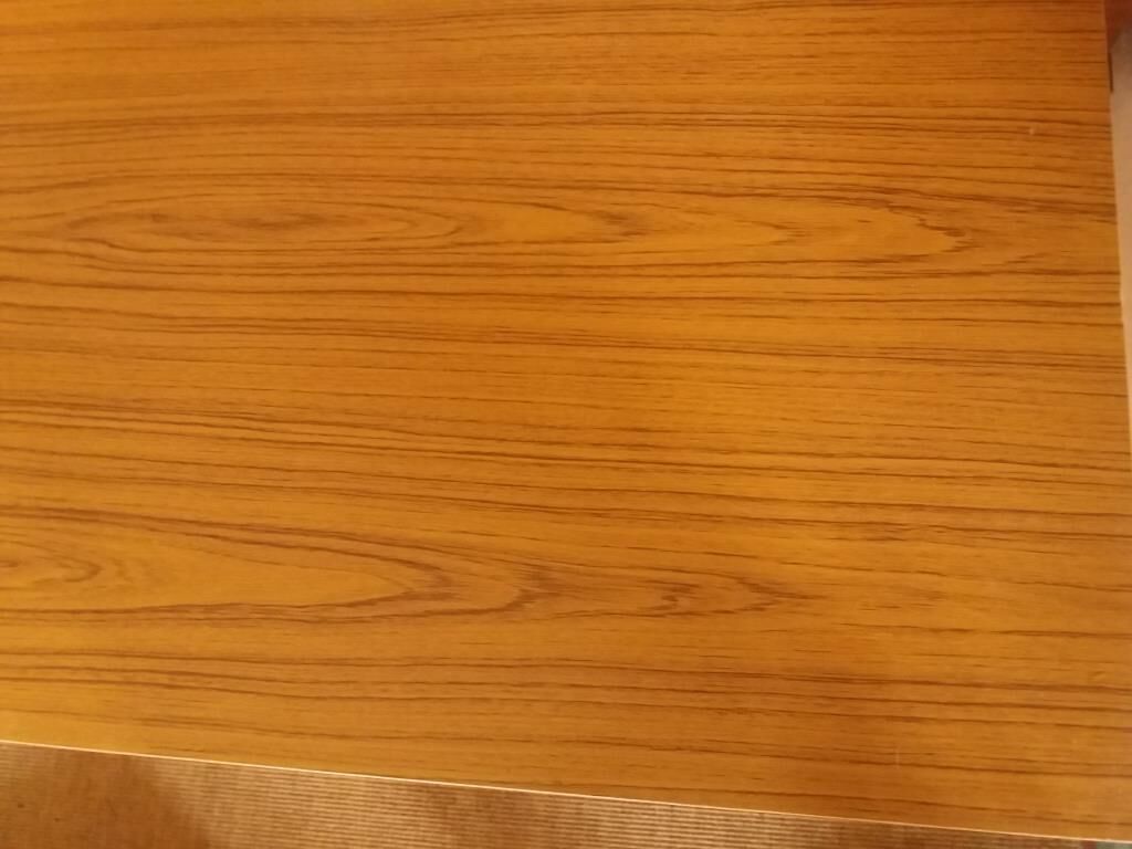 Oak-plated desk and formica 60s/70s