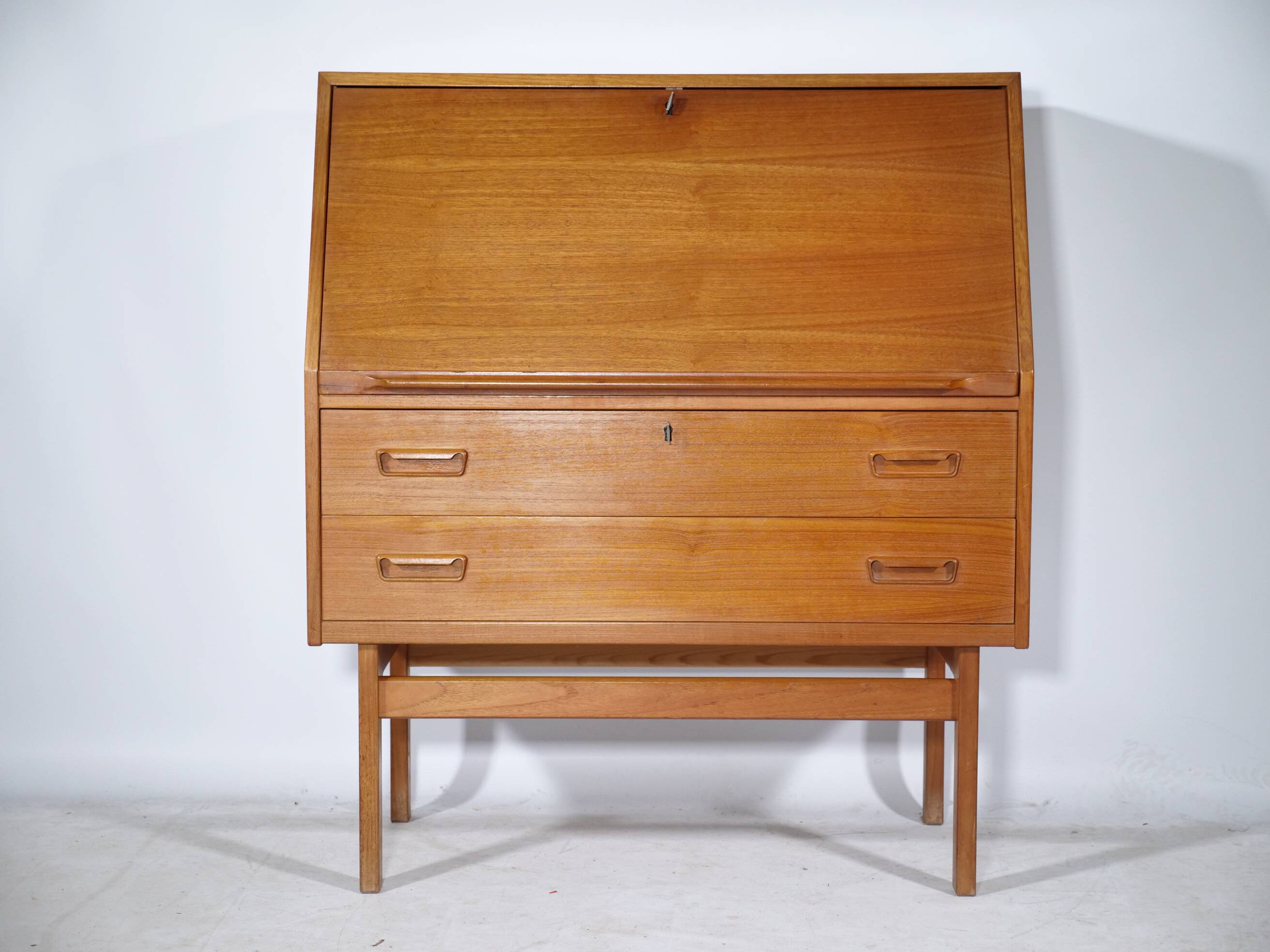 Danish Design Teak Secretary Desk 1960s Office Cabinet, Model 68,