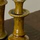 Tamegroute candlestick candlestick enamelled yellow ochre S H15 cm