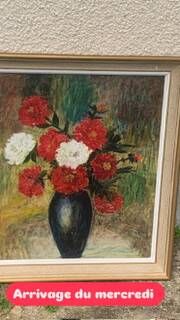 Tableau, painting on canvas, still life, the bouquet of flowers.