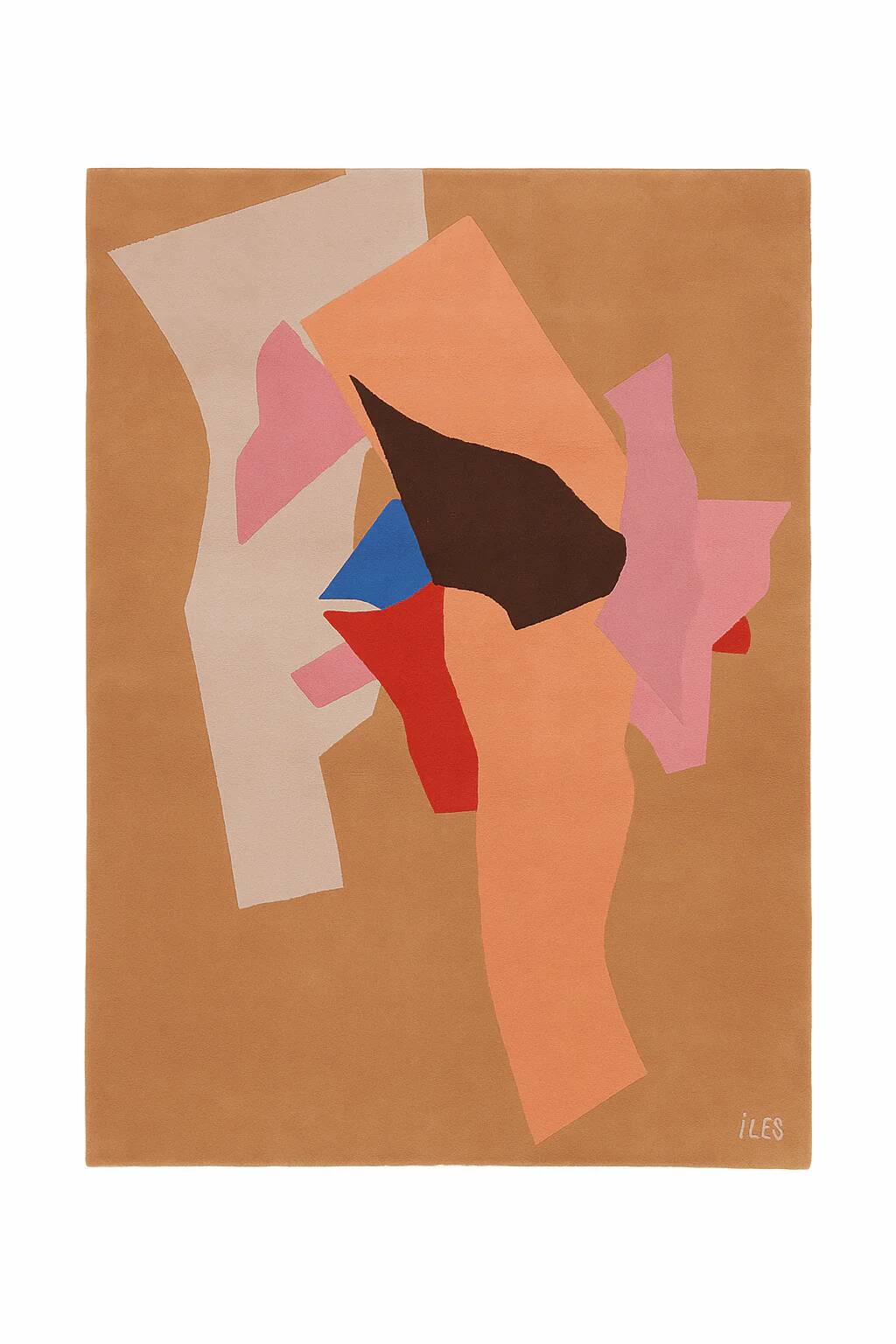 Tapis en laine touffetée à la main Tisca, signé “ILES”, France, années 1990