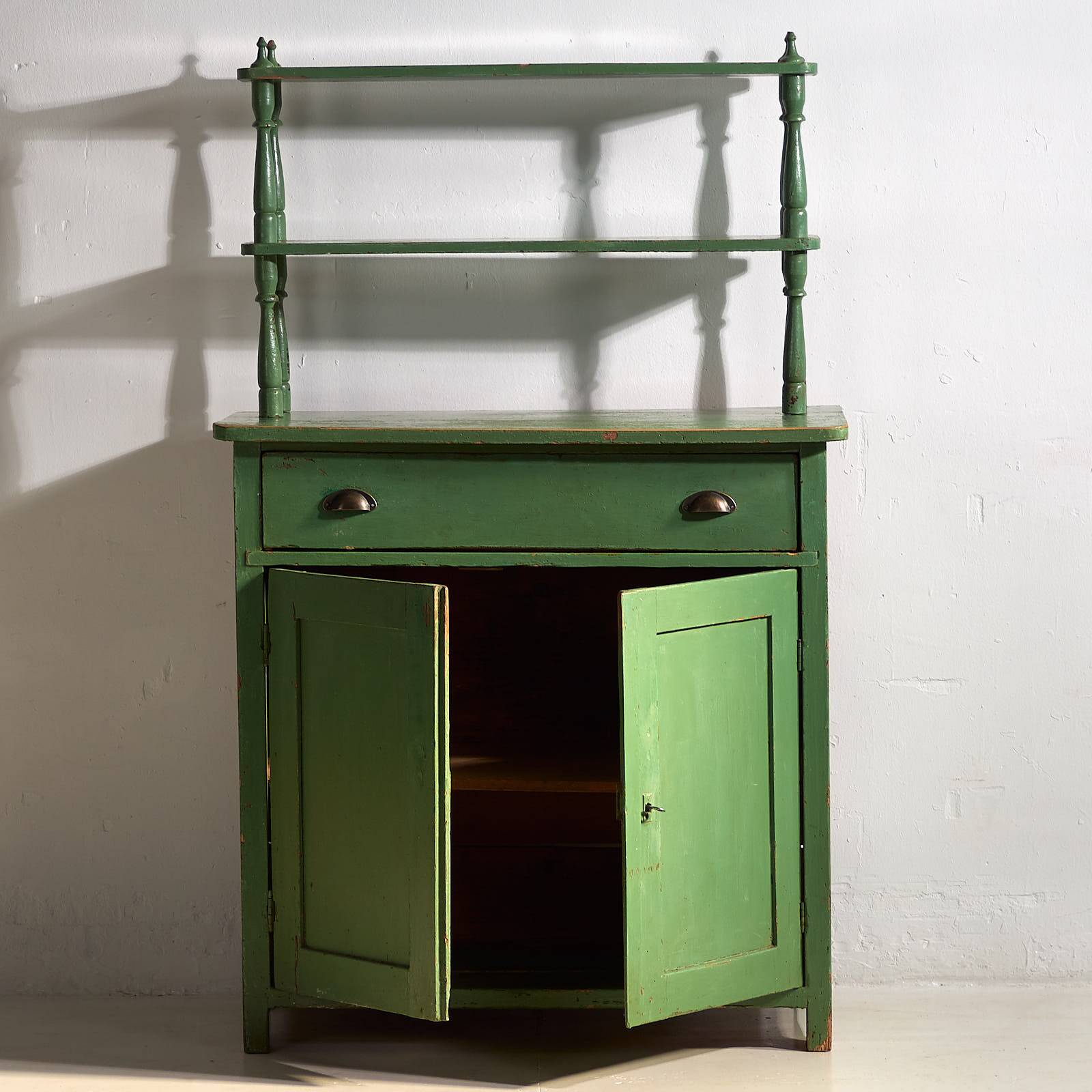 Antique emerald green kitchen cabinet (circa 1920)