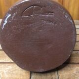 Ancienne Bouteille En Grès Marron Signature Vintage #A589