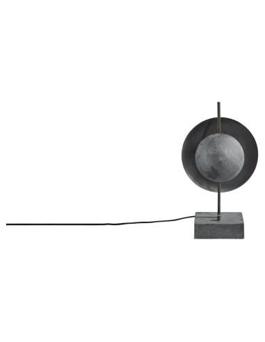 Oxidized metal table lamp, contemporary work.