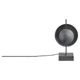 Oxidized metal table lamp, contemporary work.