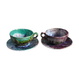 morvan (GASTON GAUBIER) vintage ceramic "headto" cups