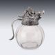 Vintage 20thC Silver Plate Boar Head & Glass Jug By Valenti c.1970