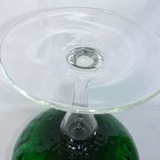 Vase Chalice glass Empoli green centerpiece on foot 38 cm cut collection