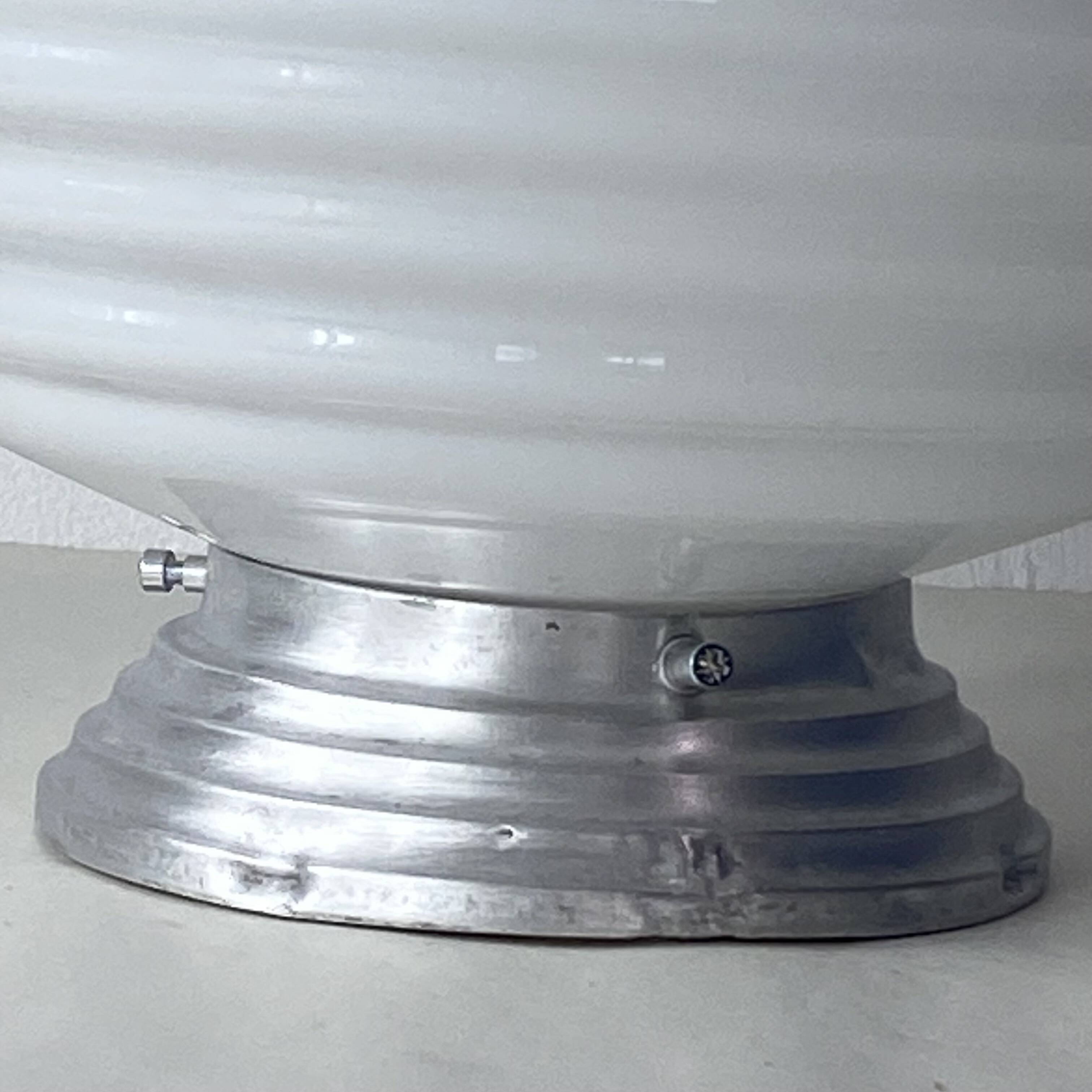 White opal glass globe ceiling light with aluminum fixing base LAMP-7330