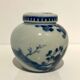 Chinese covered jar in blue white porcelain