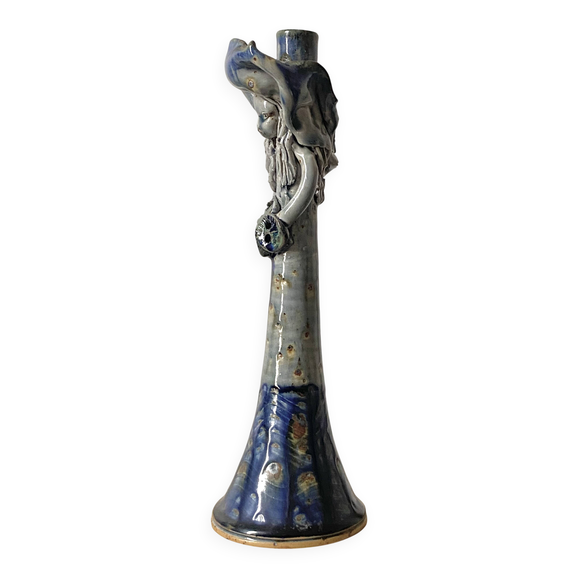 Anthropomorphic ceramic candlestick