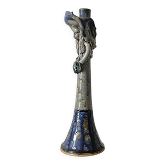 Anthropomorphic ceramic candlestick