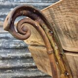 Antique garden bench French park bench oak with cast iron 218 cm