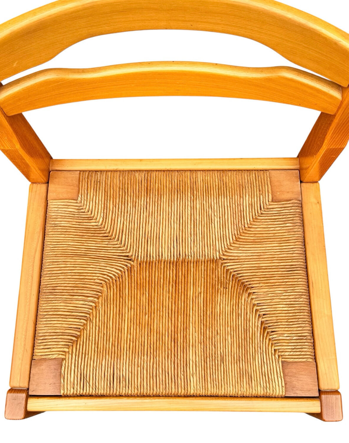 Set of 4 sleigh chairs in elm and straw Maison Regain