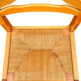 Set of 4 sleigh chairs in elm and straw Maison Regain