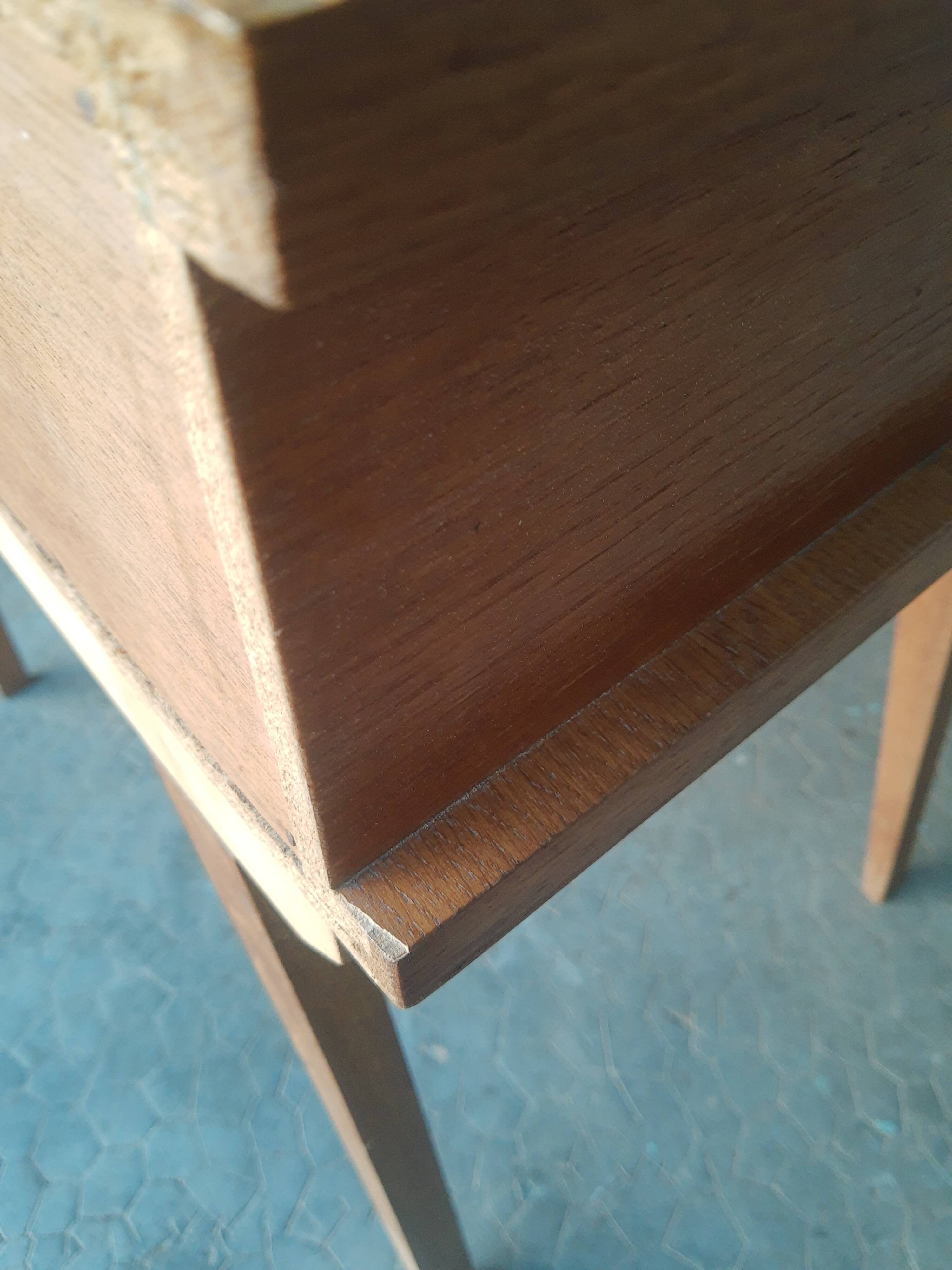 Vintage wooden compass foot bedside table