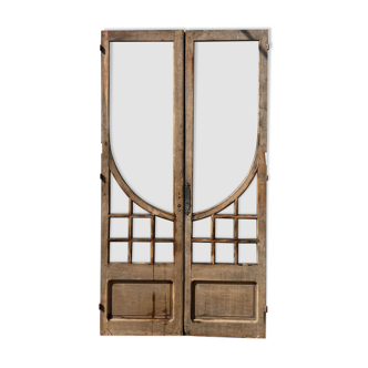 Porte en chêne vitrée XIX/XX