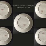 "Carmen" - 5 flat plates ø 23.5cm ironstone Sarreguemines U&C