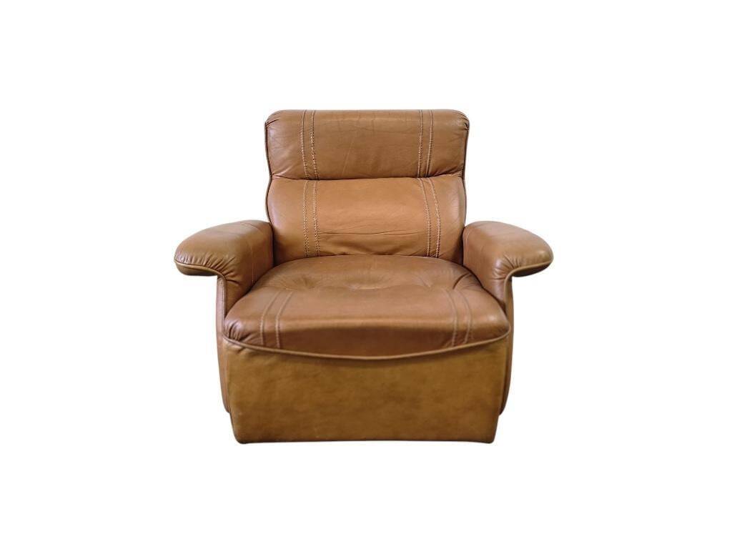 Vintage cognac leather armchair / single seater armchair / armchair