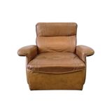 Vintage cognac leather armchair / single seater armchair / armchair